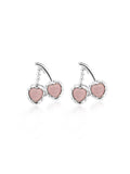 Retro Cherry Pink Trim Alloy Earrings