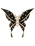 Retro Black Butterfly Rehinestone Brooch