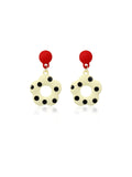 Beige Polka Dot Donut Earrings