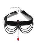 Halloween Gothic Spider Blood Drop Tassel Necklace