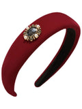Christmas Solid Velvet Gemstone Hairband