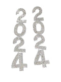 Retro 2024 Rhinestoned Dangle Earrings