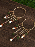 Mushroom Ring Tassel Exaggerated Dangle Earrings