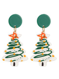 Vintage Christmas Elements Heart Stud Earrings