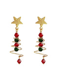 Colorful Christmas Star Crystal Earrings