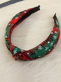 Christmas Plaid Fabric Bow Headband
