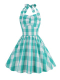 Kids Party 1950s Plaid Halter Swing Girl's Dress
