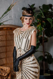 1920s Sequin Art Deco Maxi Dress
