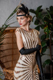 1920s Sequin Art Deco Maxi Dress
