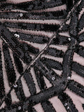 1920s Sequin Art Deco Maxi Dress