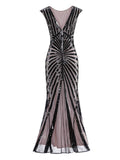 1920s Sequin Art Deco Maxi Dress