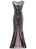 1920s Sequin Art Deco Maxi Dress