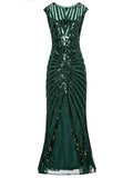 1920s Sequin Art Deco Maxi Dress
