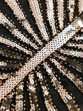 [US Warehouse] Gold 1920s Sequin Art Deco Maxi Dress