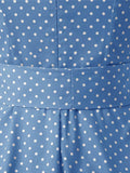 Blue 1950s Polka Dot Swing Dress
