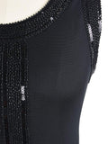 1920s Beaded Fringed Flapper Dress