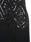 1920s Beaded Fringed Flapper Dress