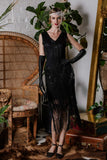1920s Beaded Fringed Flapper Dress