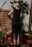 1920s Beaded Fringed Flapper Dress
