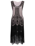 [US Warehouse] Pink 1920s Beaded Fringed Flapper Dress
