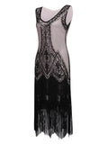 [US Warehouse] Pink 1920s Beaded Fringed Flapper Dress