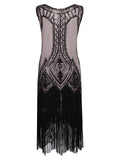 [US Warehouse] Pink 1920s Beaded Fringed Flapper Dress