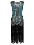 [US Warehouse] Blue 1920s Beaded Fringed Dress