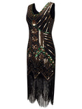 1920s Beaded Fringed Flapper Dresses