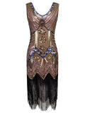 Pink 1920s Beaded Fringed Flapper Dresses