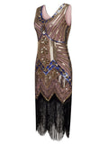 Pink 1920s Beaded Fringed Flapper Dresses