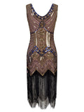 Pink 1920s Beaded Fringed Flapper Dresses