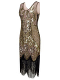 [US Warehouse] 1920s Floral Beaded Flapper Dress