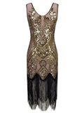 1920s Floral Beaded Flapper Dress