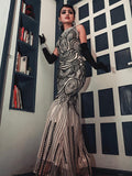 1920s Sequin Backless Formal Dress