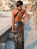 [US Warehouse] 1920s Sequin Backless Formal Dress