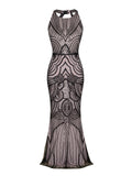 1920s Sequin Backless Formal Dress