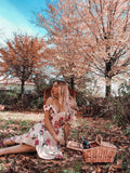Pink 1950s Floral Spaghetti Strap Dress
