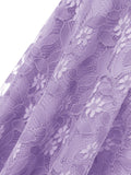 1950s Lace Cold Shoulder Ruffle Dress
