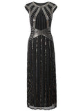 Black 1920s Beaded Sequin Dress