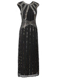 Black 1920s Beaded Sequin Dress