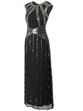 Black 1920s Beaded Sequin Dress
