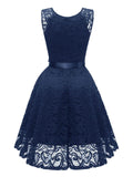 1950s Lace V Neck Bow Dress