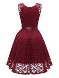 1950s Lace V Neck Bow Dress