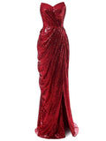 Strapless Sequin Bridesmaid Dress