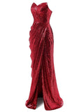 [US Warehouse] 1920s Strapless Sequin Bridesmaid Dress