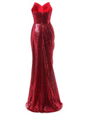 Strapless Sequin Bridesmaid Dress
