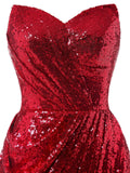 [US Warehouse] Strapless Sequin Bridesmaid Dress