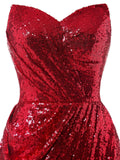 Strapless Sequin Bridesmaid Dress