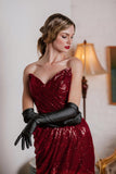 [US Warehouse] 1920s Strapless Sequin Bridesmaid Dress