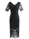 1920s Sequin Fringed Gatsby Dress